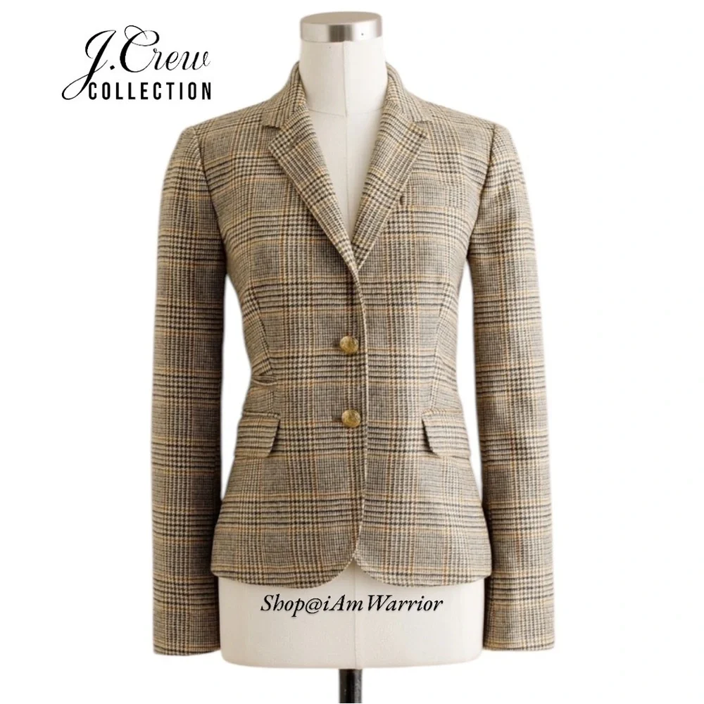 J.Crew Collection houndstooth plaid wool schoolboy blazer *shop@iamwarrior